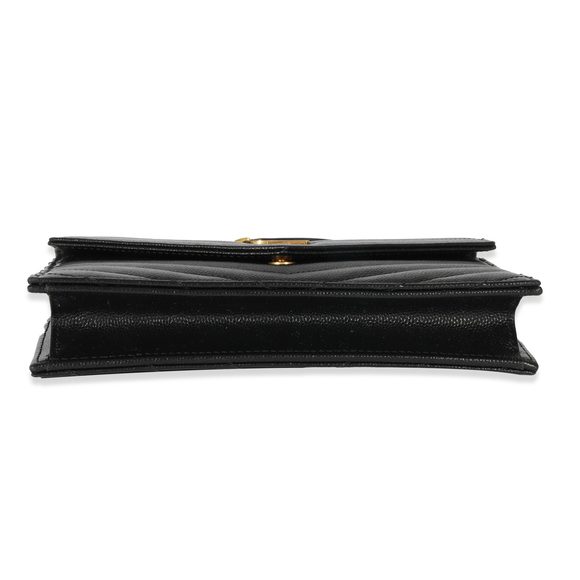 Saint Laurent Black Matelasse Cassandre Envelope Chain Wallet - Picture 5 of 8